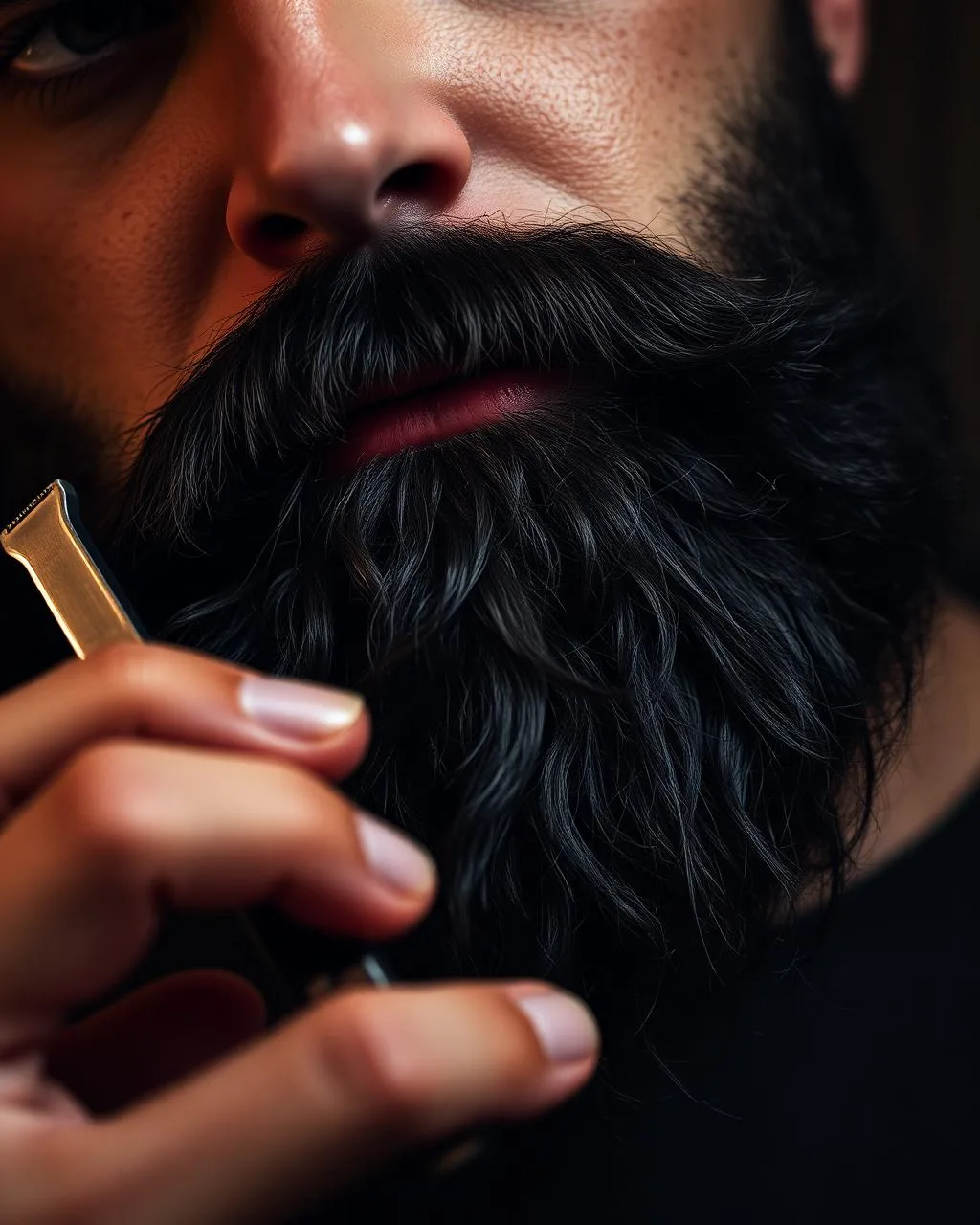 Beard sculpting with straight razor