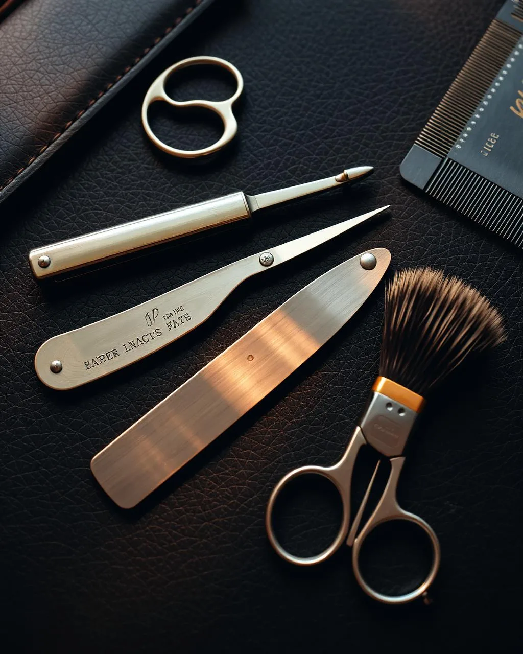 Premium barber tools flat lay